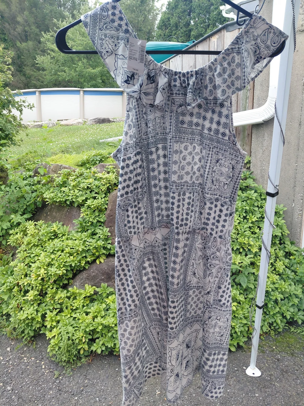 Children's Place White and Black Bandana-Print Maxi Dress